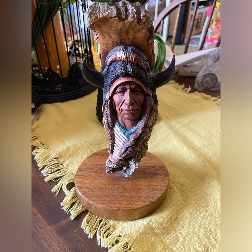 Neil J. Rose “Fire Eyes” Native American Sculpture Numbered